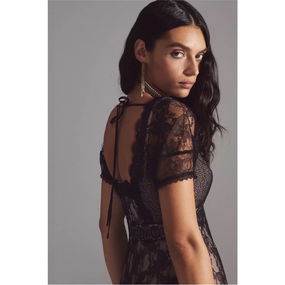 EUC Anthropologie Sheerly Beloved Layer of Lace Maxi Dress - Size 4 - Picture 5 of 16